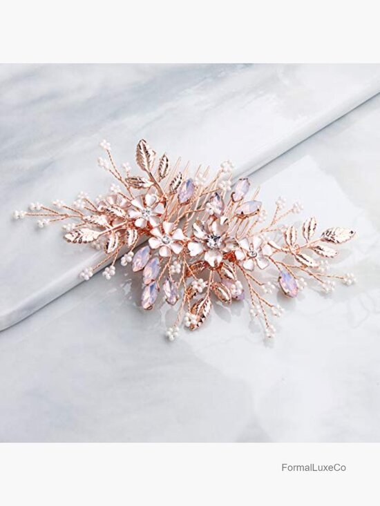 Vintage Crystal Pearl Wedding Hair Comb main image 5